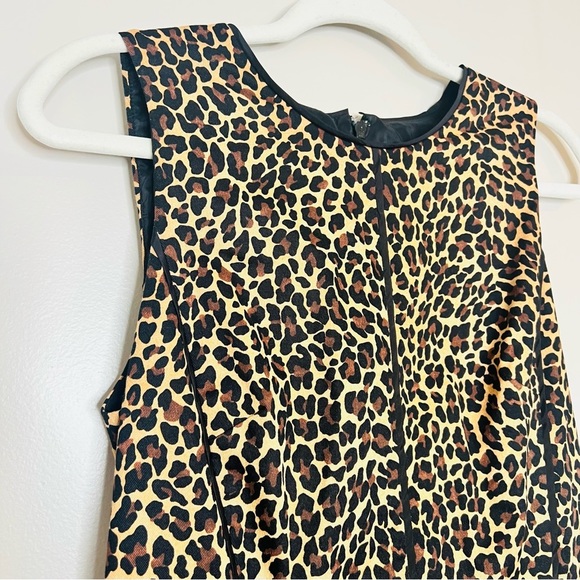 J. Crew Leopard Print Piped Slimming Knee Length Sleeveless Sheath Dress 4 - Picture 14 of 14